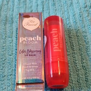 Too Faced Peach Bloom Color Blossoming Lip Balm — Raspberry Flush NWT